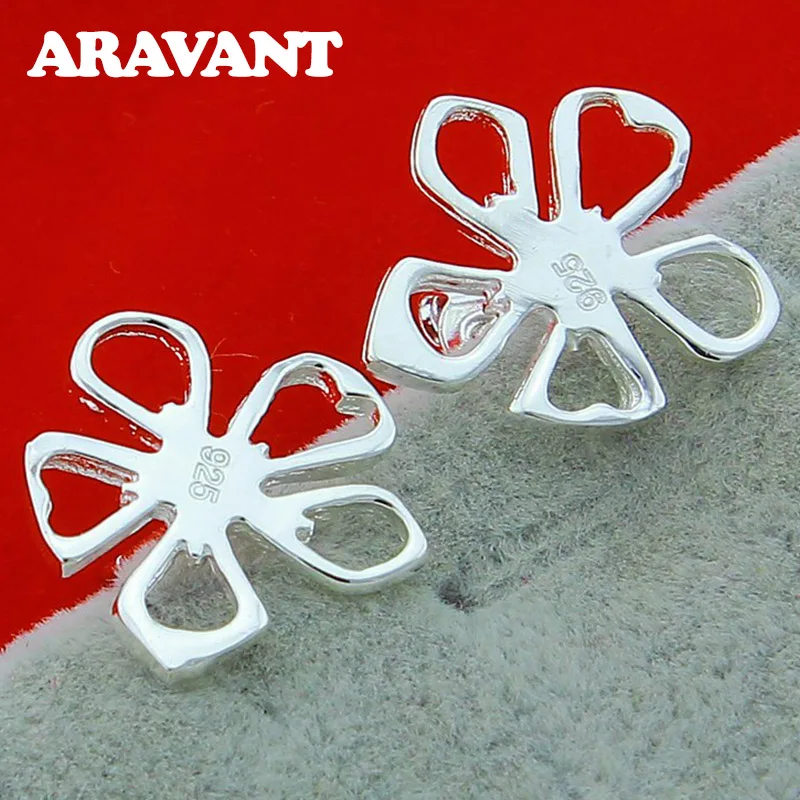 

925 Silver Flowers Earring For Women fashion Jewelry Valentine's Day Gifts