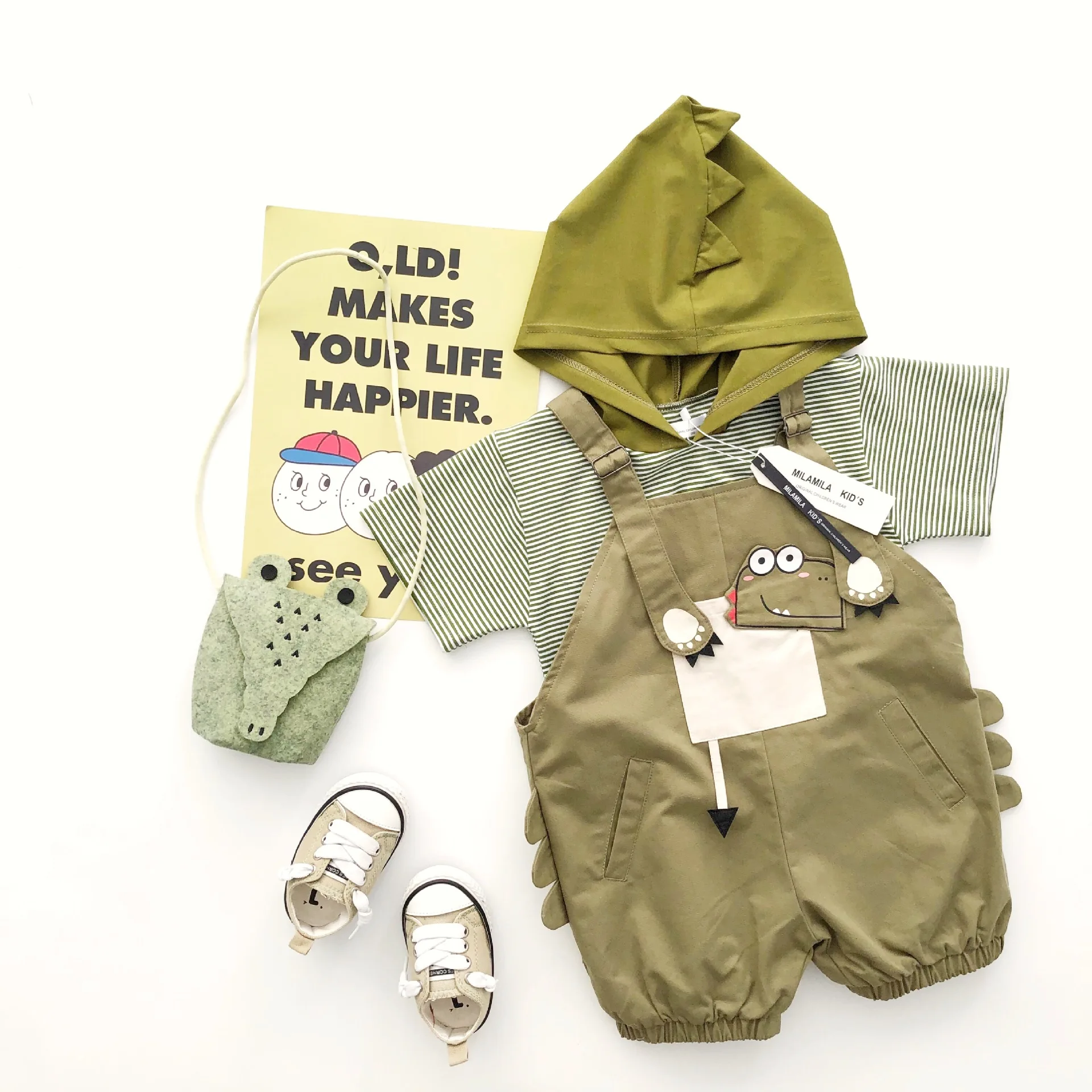 Tonytaobaby Summer New Two-Color Two-Piece Cartoon Suit for Boys and Girls | Детская одежда и обувь