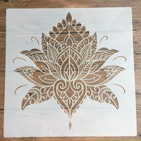 30 30cm size diy craft buddhist lotus mold for painting stencils stamped photo album embossed paper card on wood fabricwall