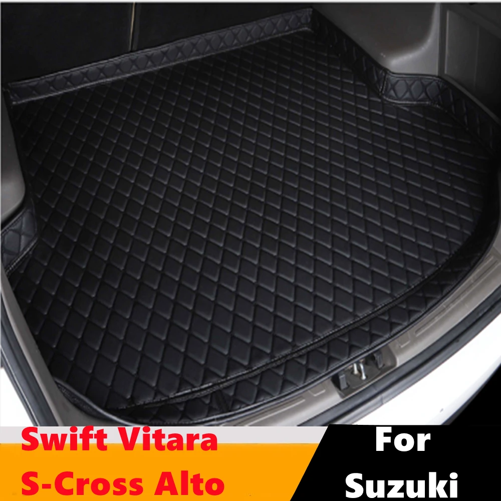 

Sinjayer Car Trunk Mat ALL Weather Auto Tail Boot Luggage Pad Carpet High Side Cargo Liner For Suzuki Swift Vitara S-Cross Alto