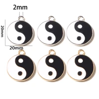 10pcs yinyang charms black white enamel charms for jewelry making metal drop oil charms handmade pendant for diy bracelet