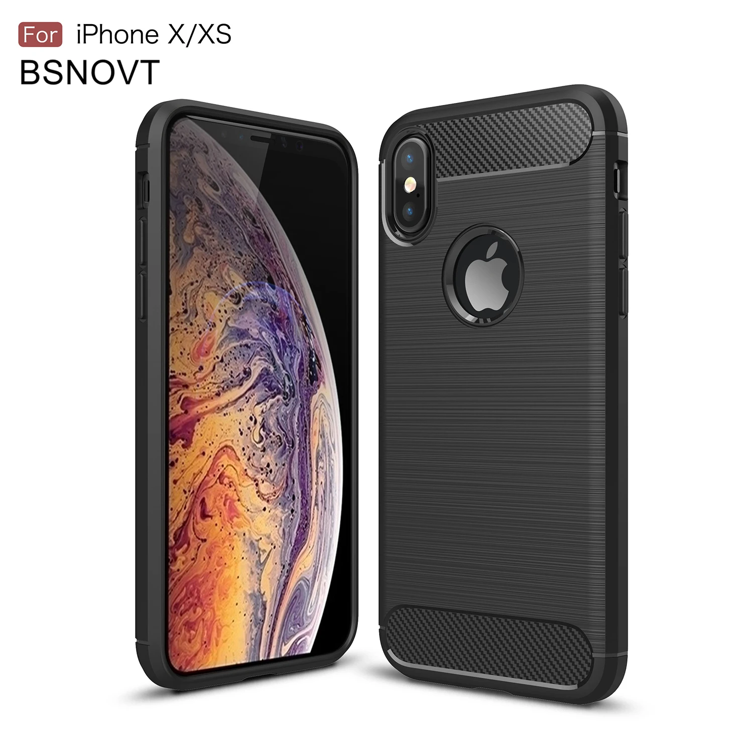 

For iPhone XS Case Soft Shockproof Soft TPU Silicone Brushed Anti-knock Bumper Cover For IPhone X Case For iphone X XS BSNOVT