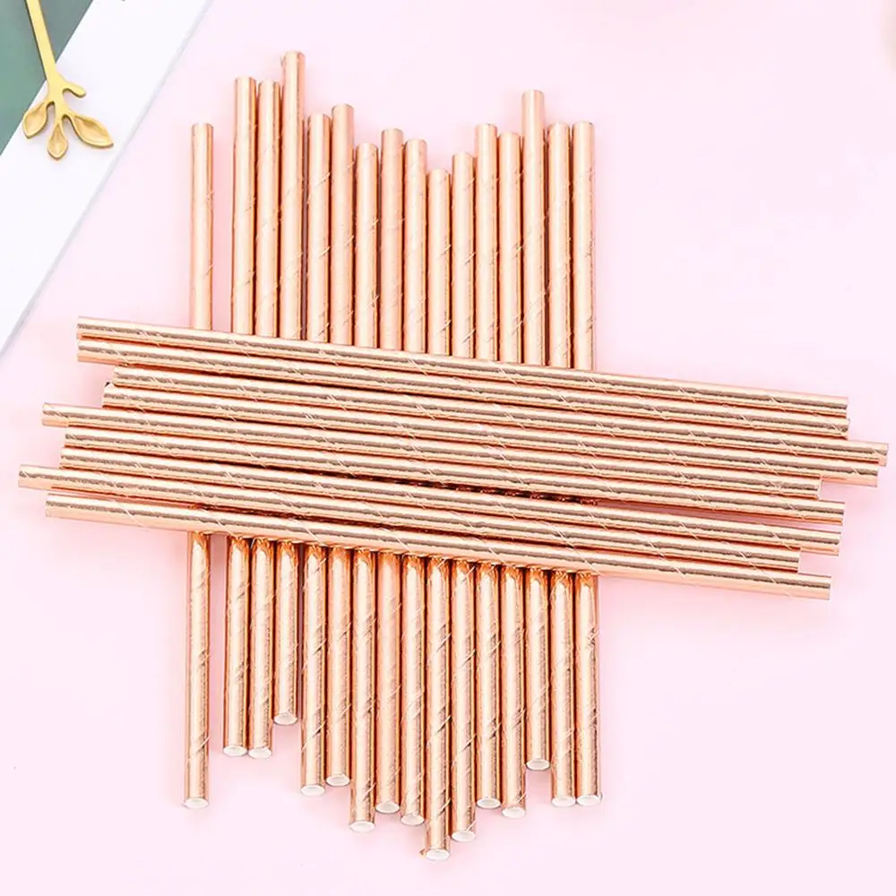 

25pcs Foil Gold Rose Gold Silver Paper Straws Wedding Favors Star Drinking Straws Birthday Party Decoration Kids Party Supplies