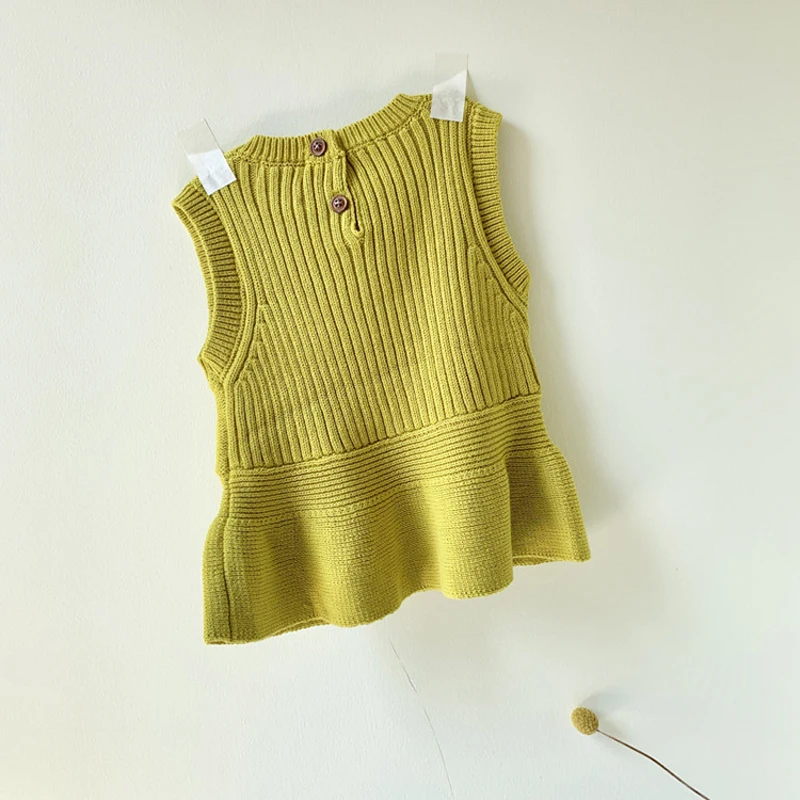 Весна-Осень 2020 детские жилеты безрукавки для девочек вязаные верхняя одежда