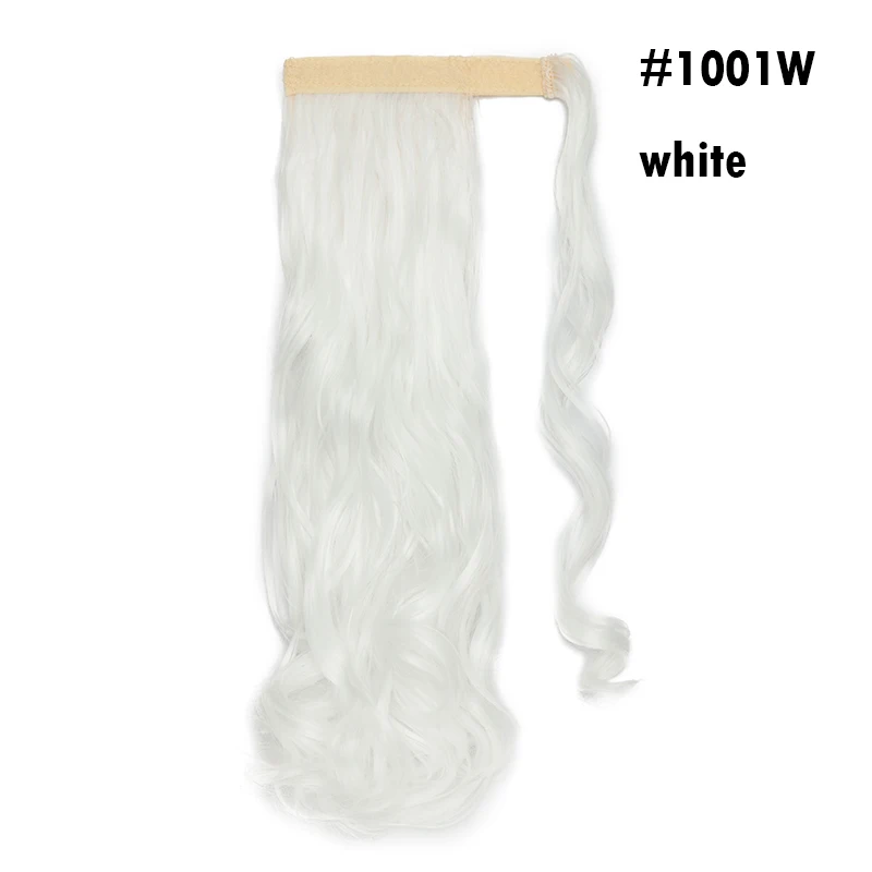 1001W S-noilite 1" поддельные волосы конский хвост длинные волнистые обертывания вокруг шиньонов Клип в конский хвост синтетический клип в наращивание волос для женщин - Цвет: 1001W