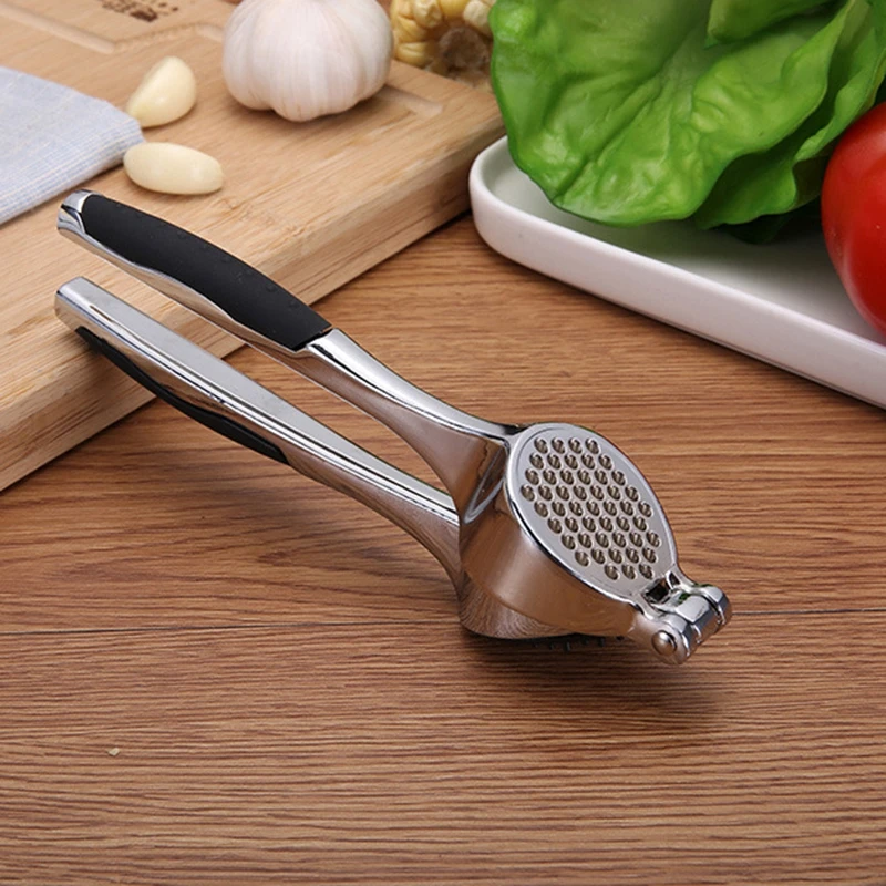 Multifunction Stainless Steel Garlic Press Ginger Squeeze Crusher Slicer Tool |