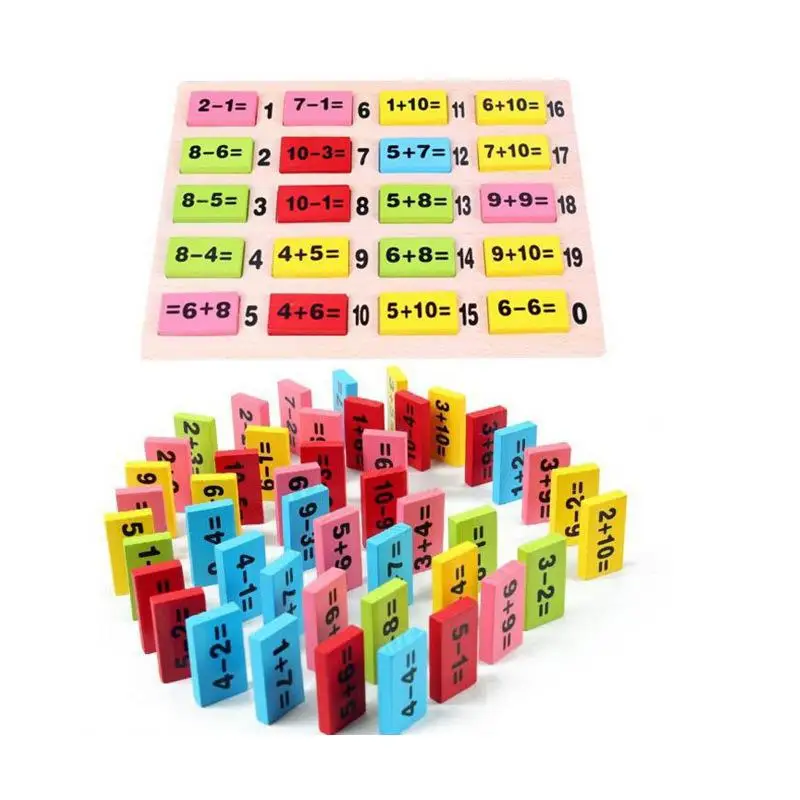 

Игрушка детская деревянная Монтессори для раннего развития, развивающая Интеллектуальная цифровая Математика для дошкольников, игрушки для игры в домино