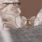 Женские очки в овальной оправе MERRYS, дизайнерские классические очки в стиле ретро из титанового сплава , с роскошной оправой, сверхлегкая оправа, S2702