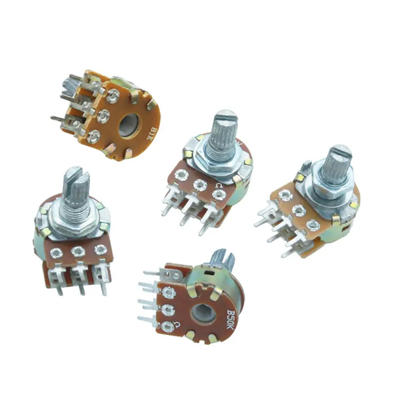 2Pcs WH148 1K 2K 5K 10K 20K 50K 100K 500K Shaft Amplifier Dual Stereo Potentiometer B1K B2K B5K B10K B20K B50K B500K 6Pin 15mm |