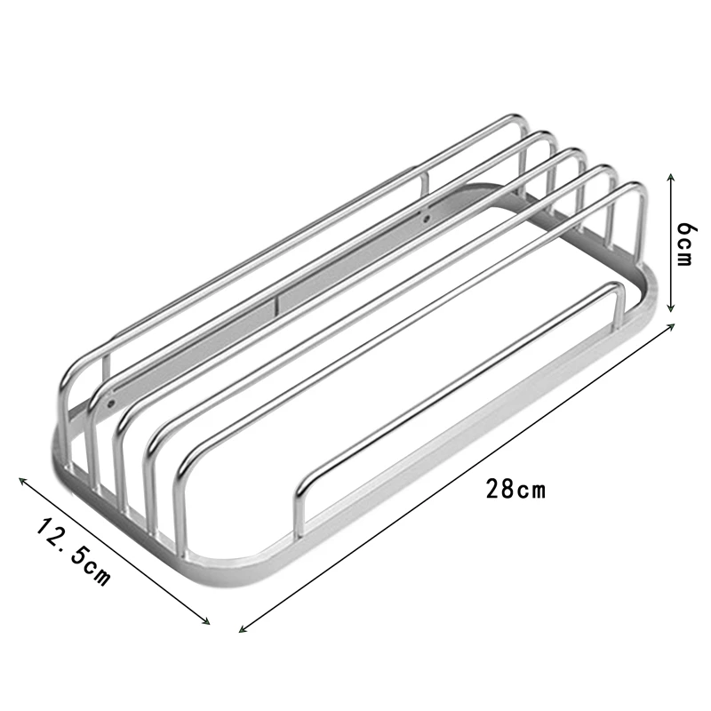 

1 Pcs Aluminum Alloy Bathroom Storage Shelf Punch-Free Kitchen Bathroom Toilet Wall Hanging Storage Rack Bathroom Accessories