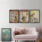 Картина на холсте с изображением английского бульдога, мороженого, собаки, квадрата, для гостиной, с изображением собаки, велосипеда, настенные художественные ретро-плакаты и принты