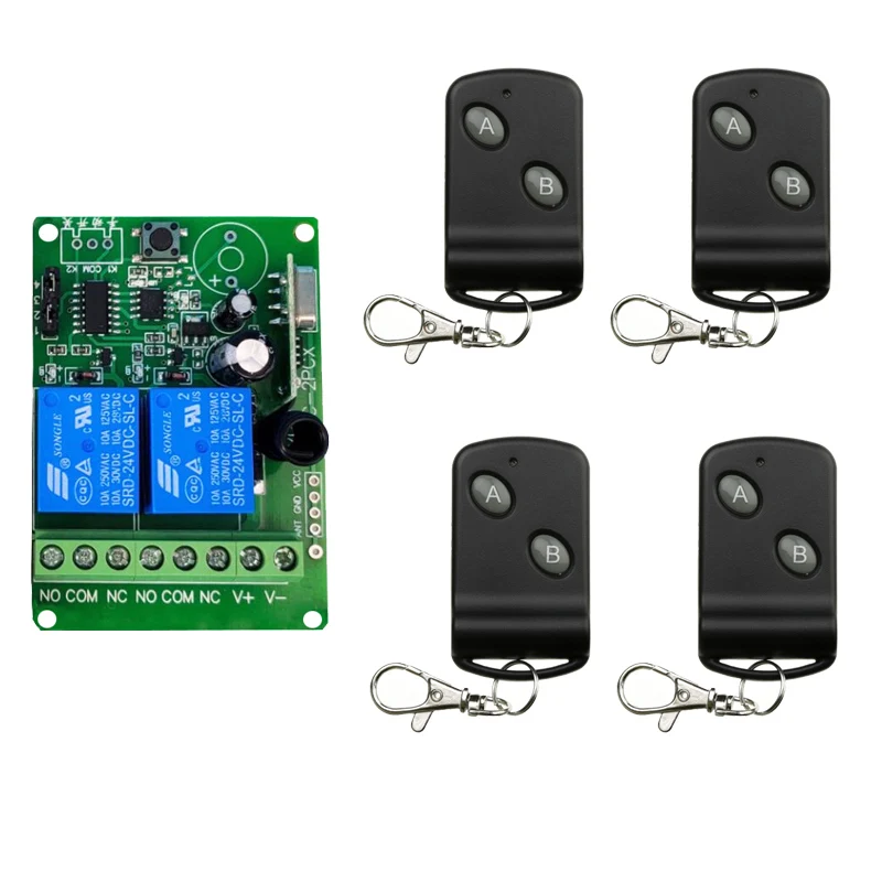 

DC12V 2CH Channels 2CH RF Wireless Remote Control Switch System,315/433 MHz Transmitter and Receiver/Garage Doors/ lamp