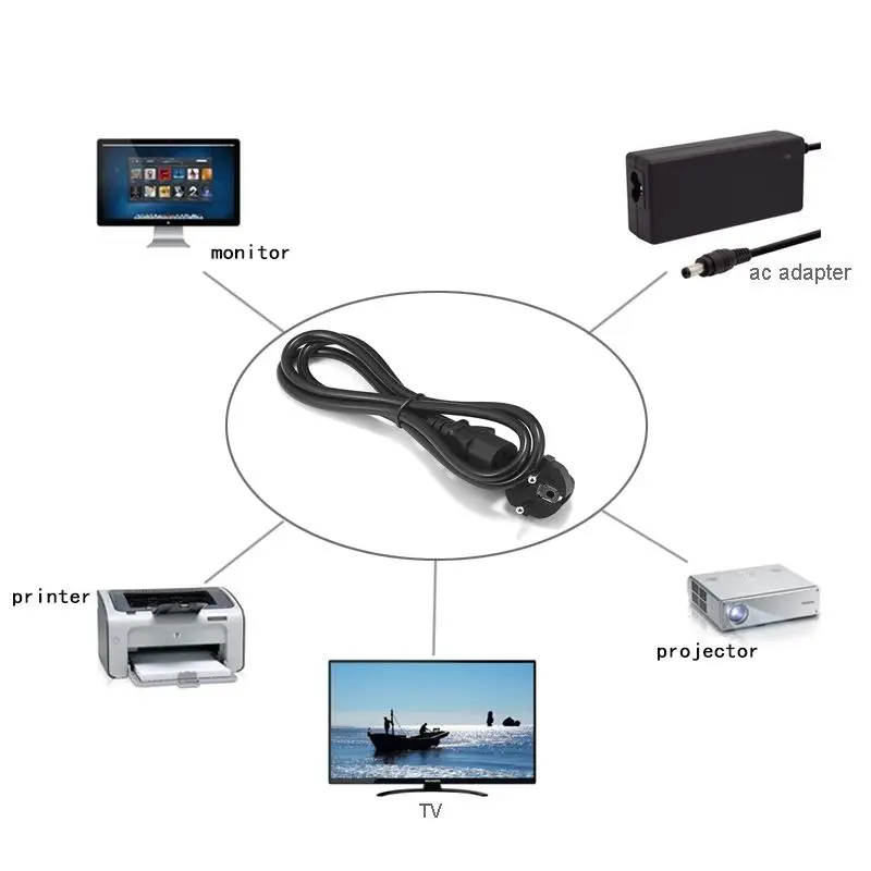 1 2 m 5 2m 3M USB кабель с Schuko EU разъем IEC C13 Питание шнур для ПК монитора компьютера