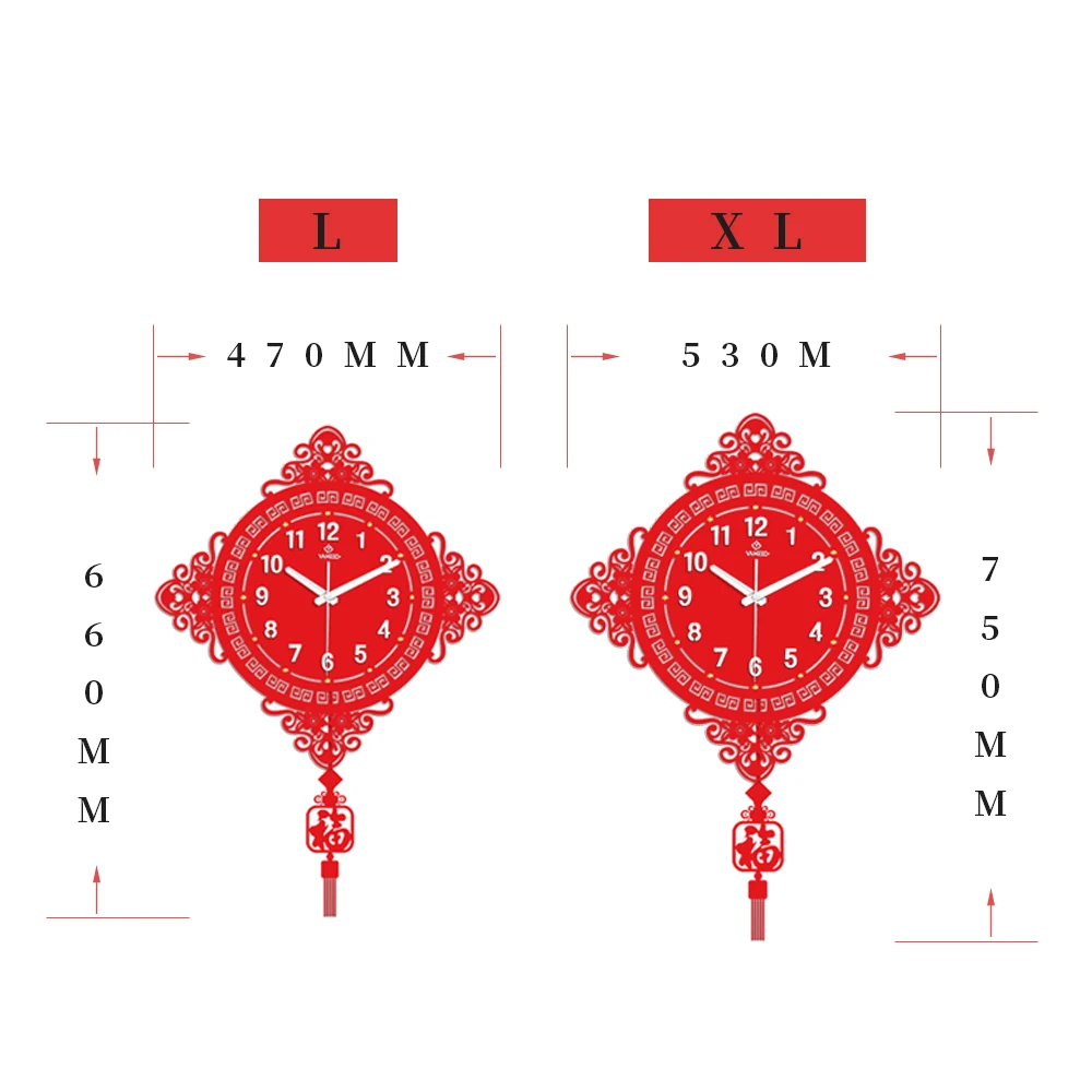 Новый китайский Стиль настенные часы для гостиной креативные ультра тихий арт