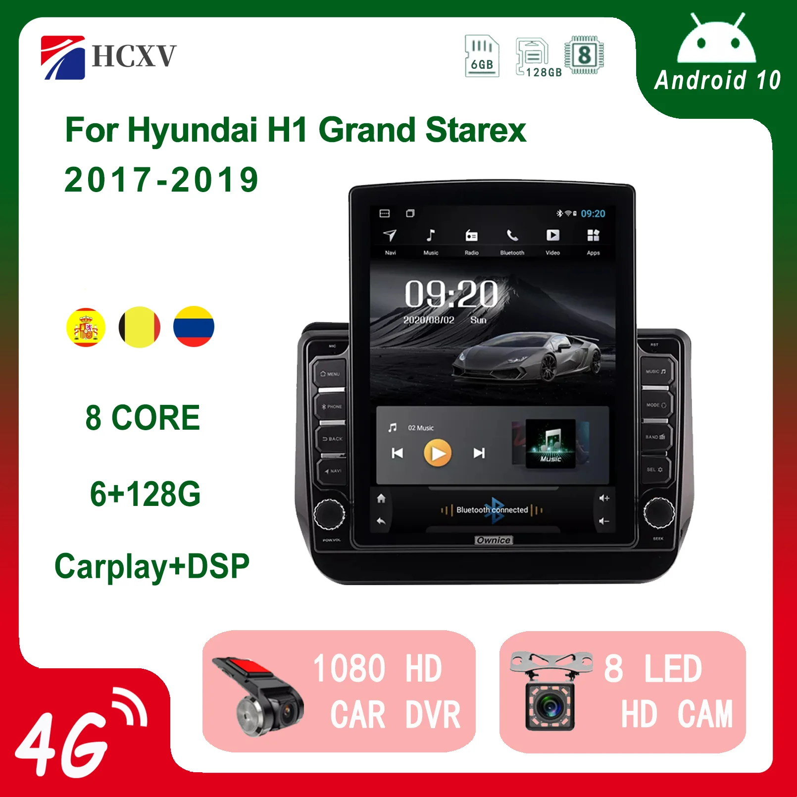 

Автомобильный радиоприемник HCXV на Android для Hyundai H1 Grand Starex 9,7 дюйма, автомобильный мультимедийный плеер для Carplay, магнитола с GPS-навигацией, авт...