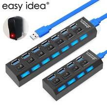 Usb-хаб 3,0 USB разветвитель Мульти USB 2,0 концентратор несколько 4/7 портов Hab разветвители с адаптером питания Компьютерные аксессуары концентратор для ПК
