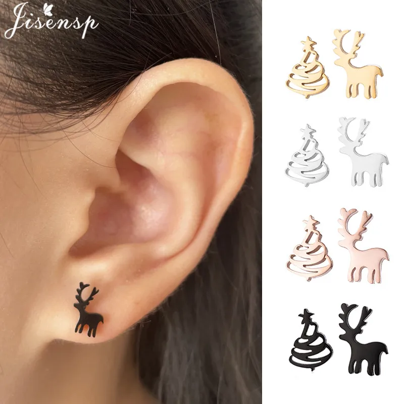 

Серьги-гвоздики из нержавеющей стали в виде животных и оленей, 100%