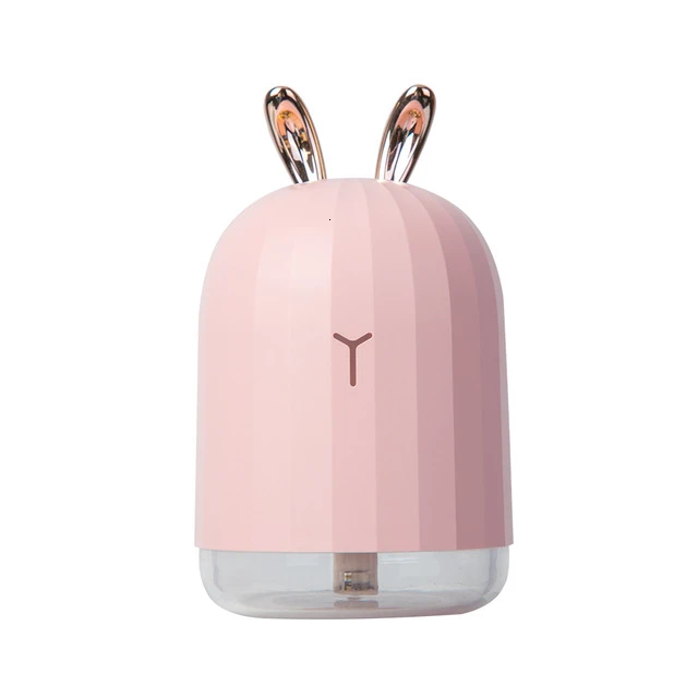 Pink USB Deer Air Humidifier Ultrasonic Cool Mist Adorable Mini Humidifier With LED Light Car Aromatherapy Essential Oil Diffuser - Цвет: Pink