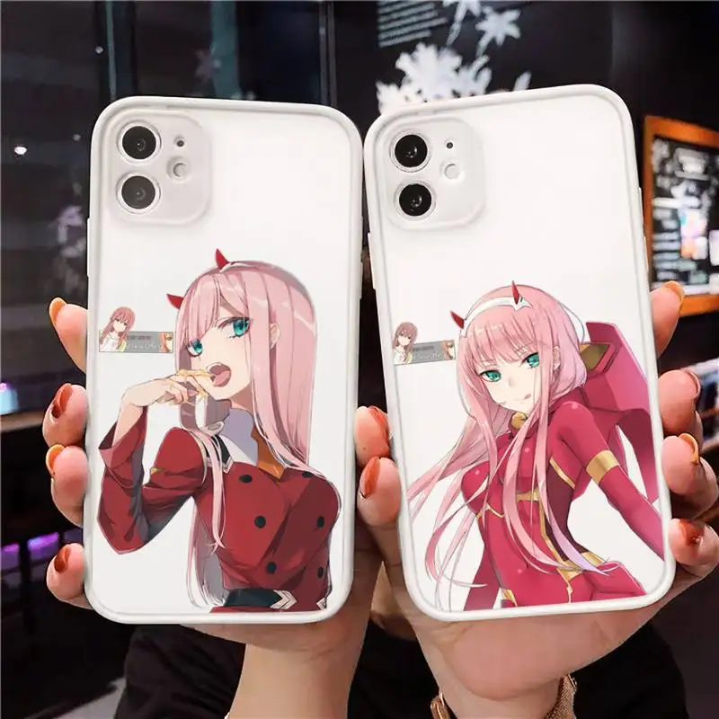 

Zero Two Darling in the FranXX Phone Case Matte Transparent for iPhone 7 8 11 12 s mini pro X XS XR MAX Plus Clear mobile bag