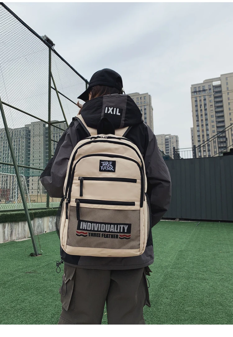 

PB4015 High school men's tide brand large-capacity backpack women's wild leisure travel backpack