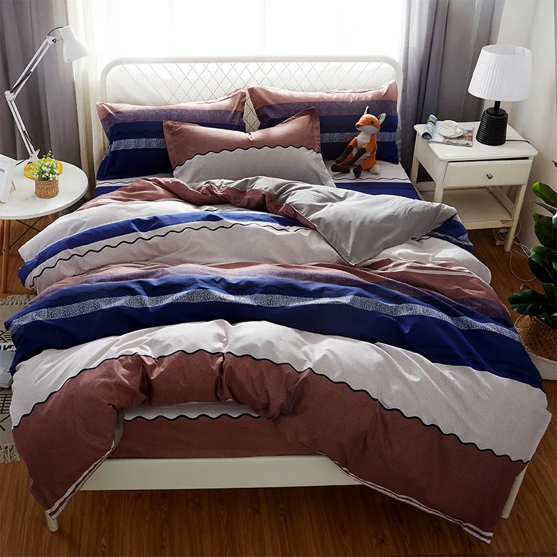 Творческий пододеяльник в полоску лист Стёганое одеяло наволочка для подушки