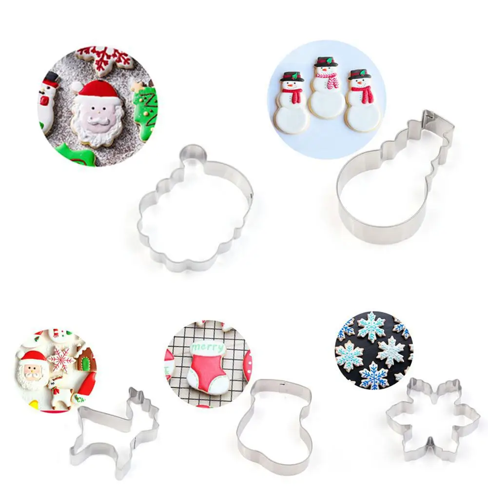 16 шт. Рождественская серия из нержавеющей стали Санта-Клаус Снеговик Лось сосна