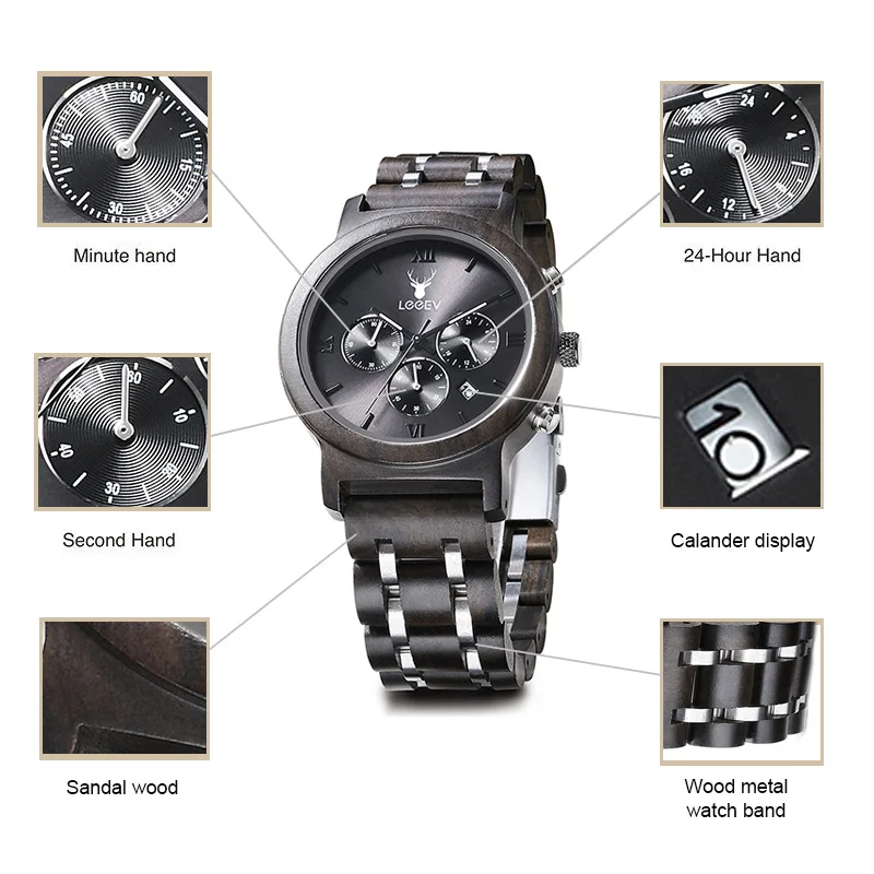 Мужские деревянные часы от ведущего бренда роскошные модные военные наручные с