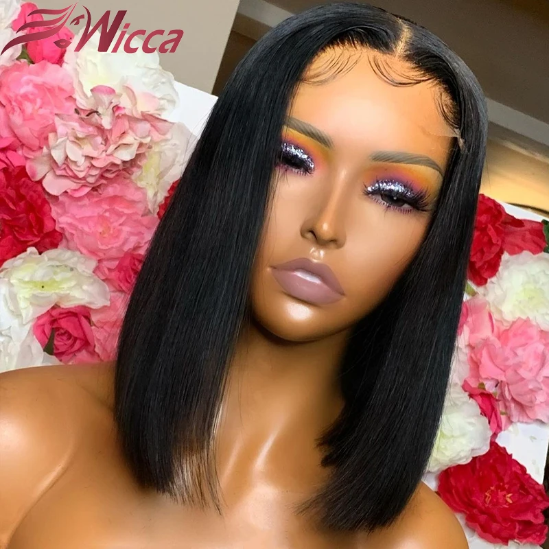 

Orange Ginger Blonde Lace Front Human Hair Wigs Short Bob Straight 150 Density Remy Pre Pluck Brazilian Blue Ombre Lace Wigs