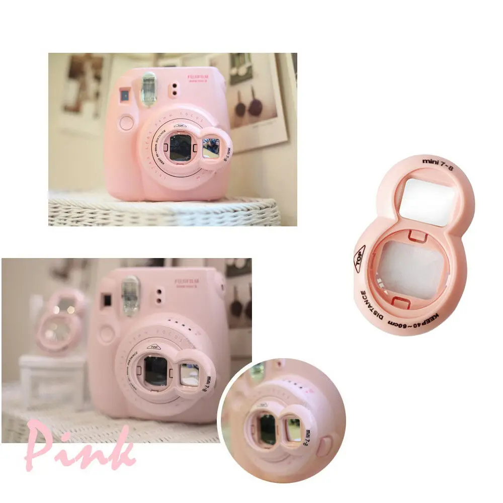 Pink Для Fujifilm Instax camera Mini 9 Mini 8 Mini 7s PIC-300 пленочный объектив крупным планом с зеркалом для селфи с милым классическим дизайном - Цвет: Pink