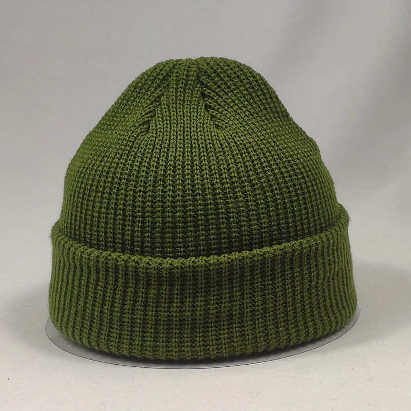 Однотонные короткие шапочки для мужчин и женщин зимняя вязаная шапка Skullies