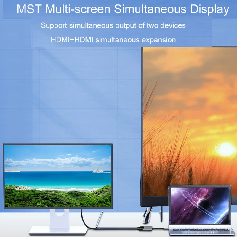 4k HD USB Тип c для двух HDMI совместимый 87 Вт PD 3 0 концентратор дисплей двойной экран C