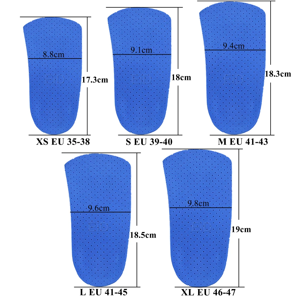 Ортопедические Полустельки из ЭВА длина 3/4 для плоскостопия каблука стелька