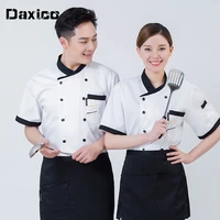 summer breathable restaurant chef jacket man cafe kichen waiter uniform double breasted sushi bakery catering cooking clothes