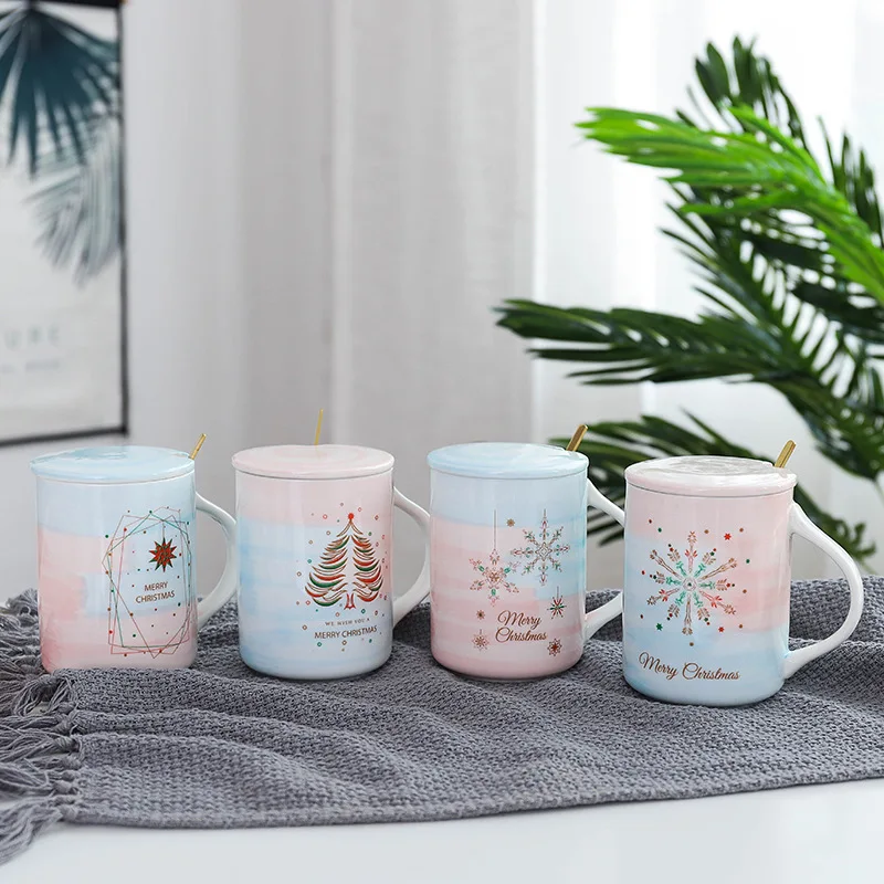 Креативная Скандинавская Рождественская керамическая кружка со снежинками