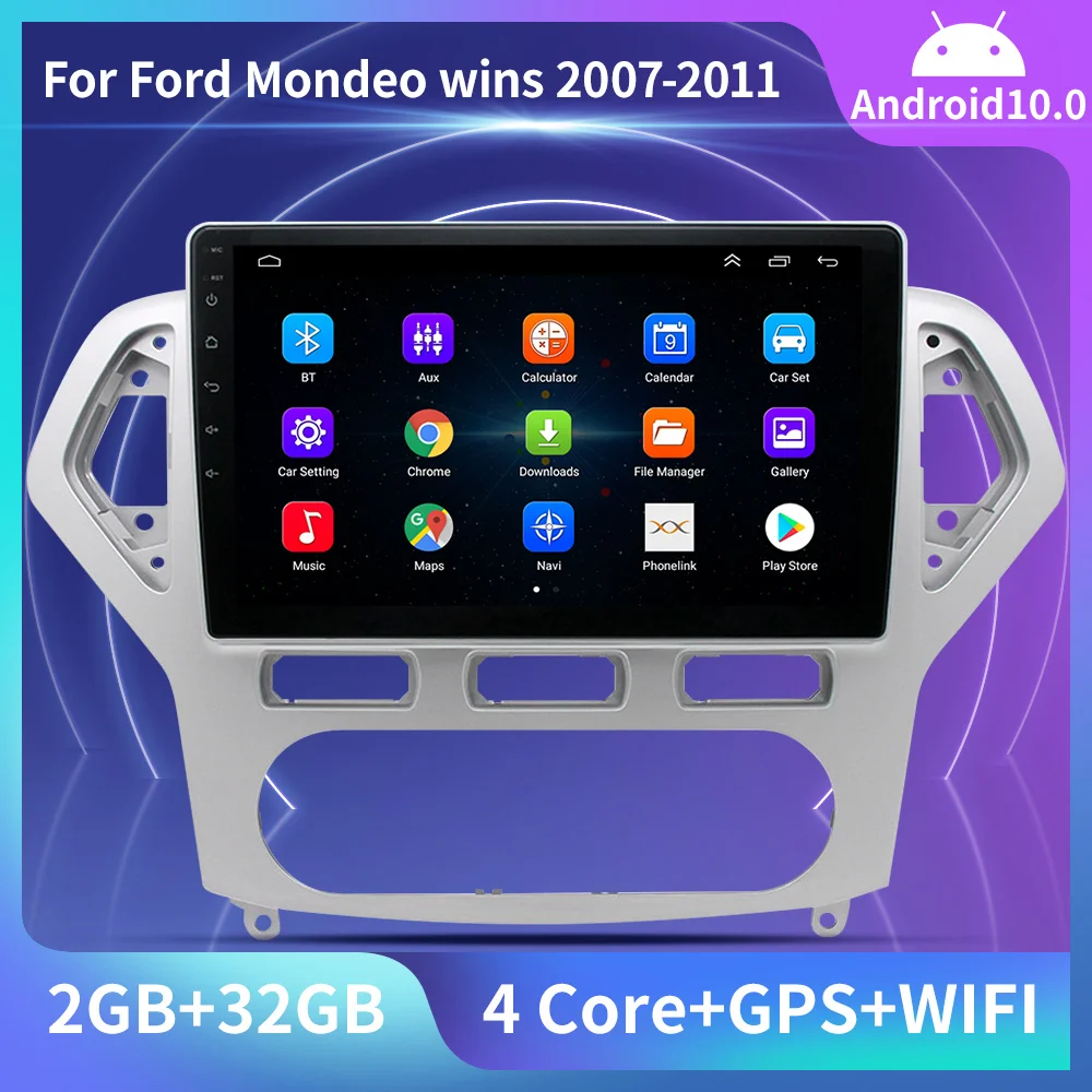

Android 10.0 2Din Car Radio For Ford Mondeo Wins 2007 - 2011 2 DIN stereo Multimedia Audio Player Navigation GPS Video DVD 9inch