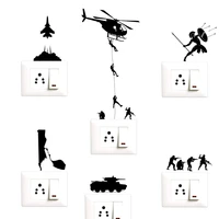 decopix army adventure helicopter gun decorative wall sticker combo pack for switch panel board laptop pvc vinyl set of 6