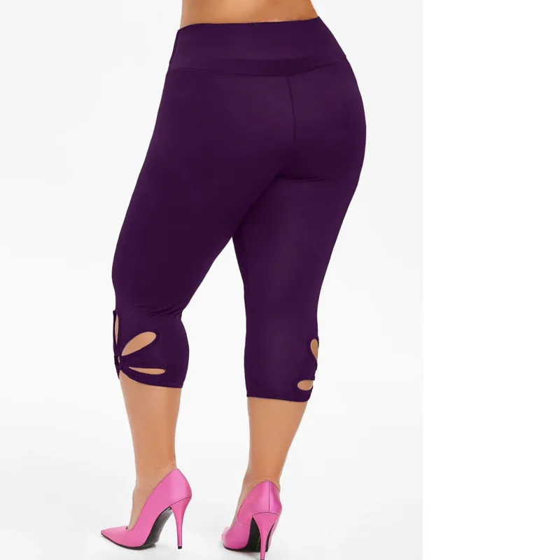 5XL Женские леггинсы размера плюс Спортивные укороченные брюки для фитнеса