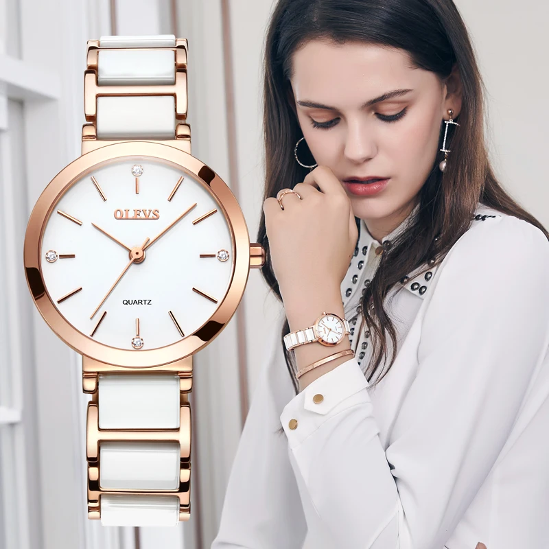 

2021 OLEVS Rose Gold Women Watch Business Quartz Watch Ladies Top Brand Luxury Female Wrist Watch Clock Relogio Feminin 5877