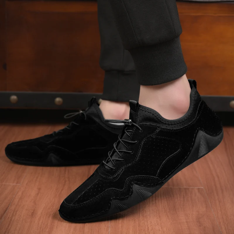 Мужская повседневная обувь Уличная модная мужская Мужские лоферы из натуральной