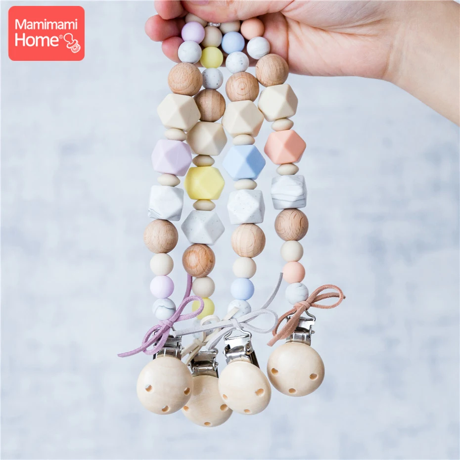 Mamihome 1 шт. пустышка Клип цепи ребенок Деревянный Прорезыватель