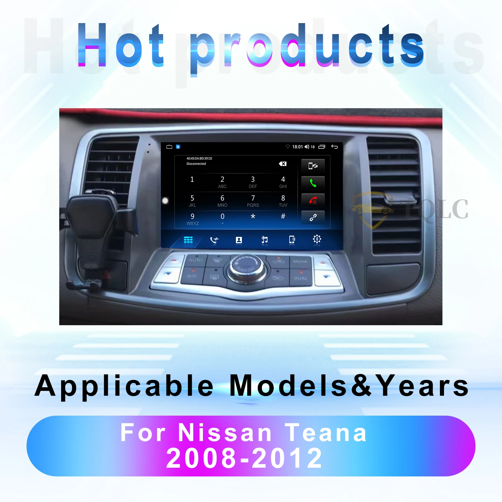 

Автомобильный Dvd-плеер TQLC, автомагнитола под управлением Android, с Gps, Bluetooth, для Nissan Teana