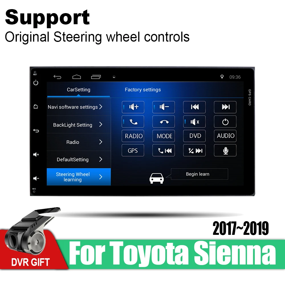 Для Toyota Sienna 2017 2018 2019 автомобильные аксессуары GPS Android навигация мультимедийный