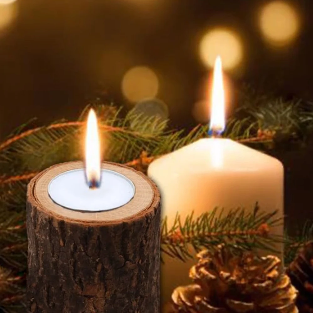 Set Of 3 Natural Romantic Handmade Home Decor Dinner Candle Holder Table Party Tea Light Wedding Rustic Wooden Ornament | Дом и сад