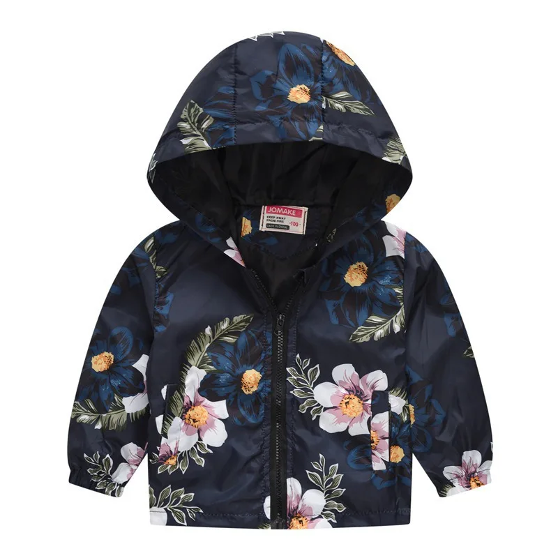 

ZWY485 Kids Clothes Boys Jackets Children Hooded Zipper Windbreaker Baby Fashion Print Coat Infant Waterproof Hoodies For Girls