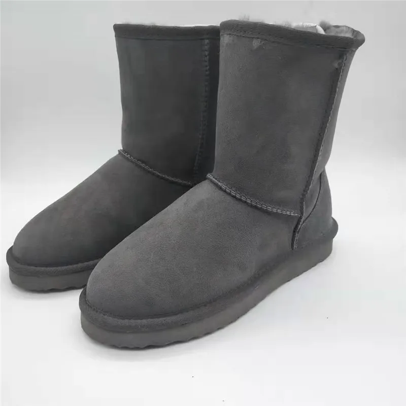 

New 100% Genuine Sheepskin Leather Snow Boots Warm Natural Fur Women Wwinter Boots Women Warm Wool Snow Boots Free Shipping