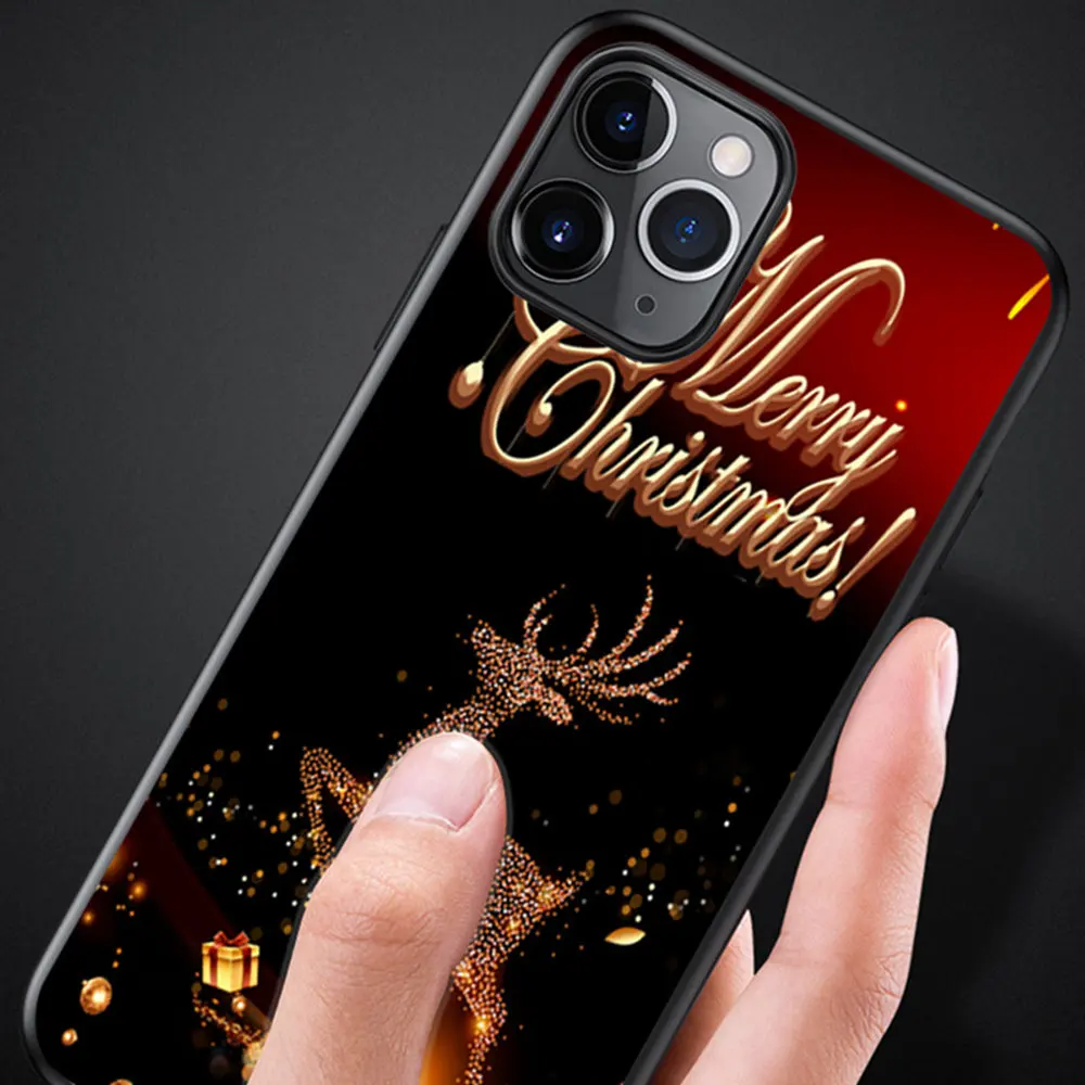 Модный Роскошный веселый рождественский чехол для телефона с оленем для iPhone 11 Pro XS MAX XR X 8 7 6 6S Plus, мягкий силиконовый матовый чехол