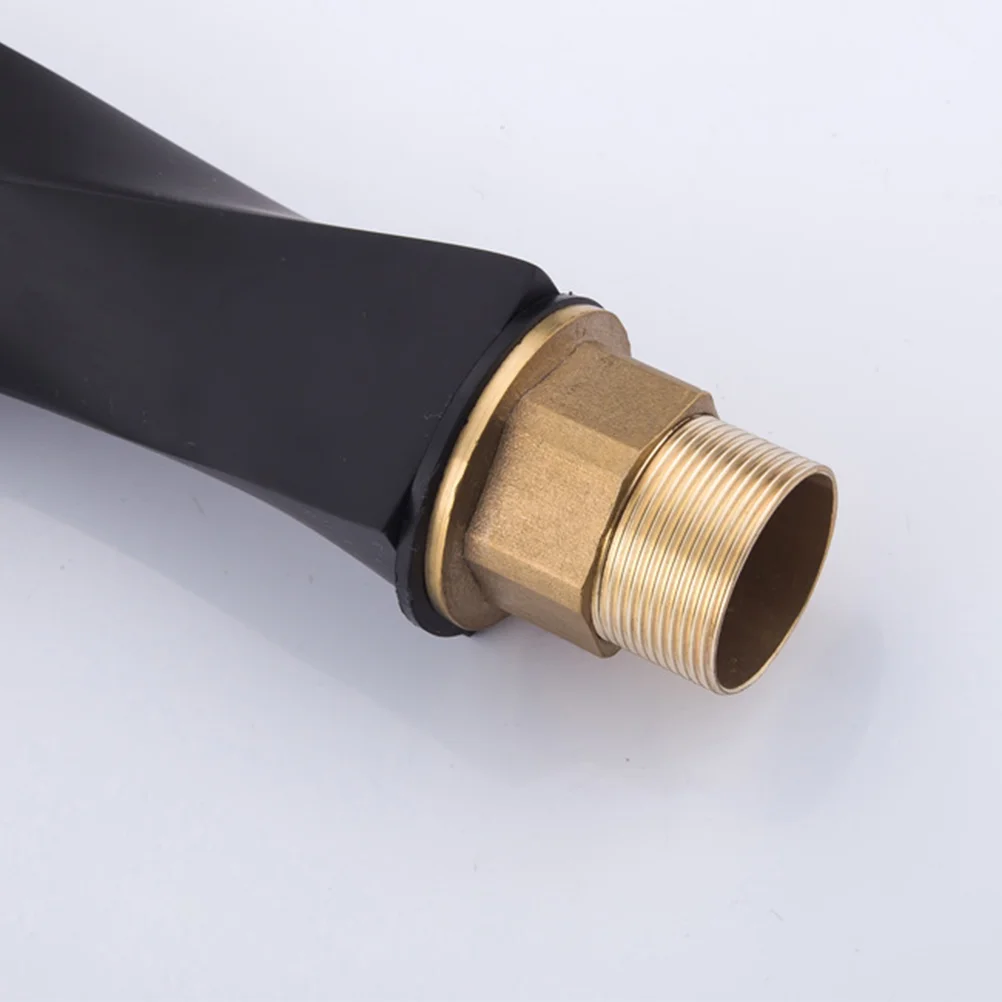 

Upgrade Hot and Cold Bathtub Basin Water Tap Toilet Lacquer Single Hole (Black Plated Style with 2pcs 60cm Water
