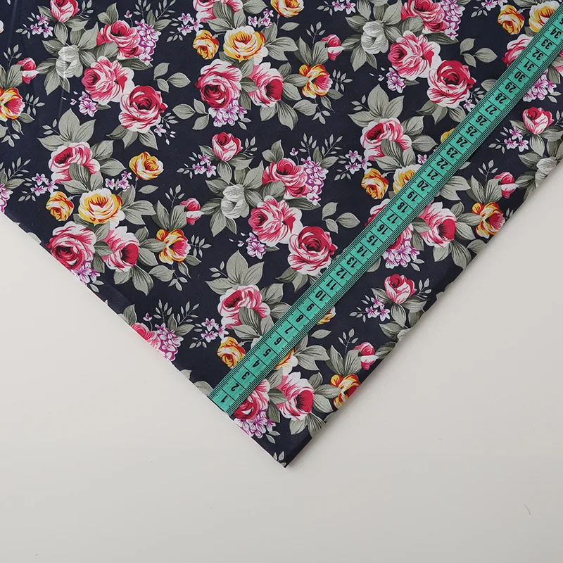 

50cmX140cm 11 Colors Available Flower Printed Fabric Polyester Sewing Fabrics for Patchwork Needlework DIY Handmade Cloth