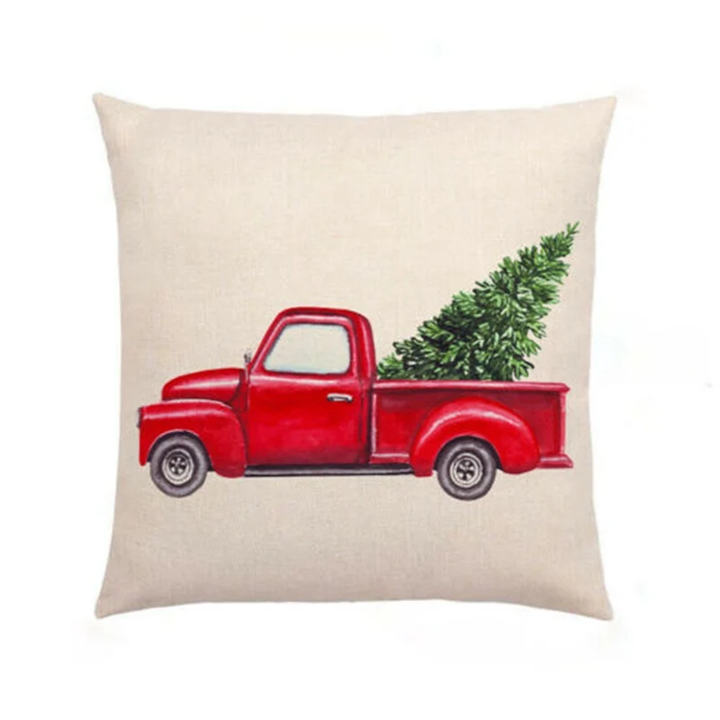 Christmas Decor Cushion Cover Elk Santa Home Sofa Bed Living Room Pillow Case Pillowcase | Дом и сад