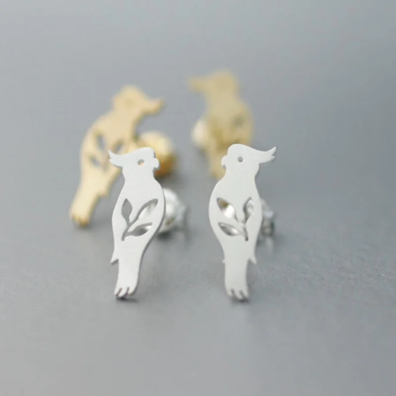 Серьги-гвоздики женские 1 пара/серьги в виде попугая фурнитура 3 вида цветов |